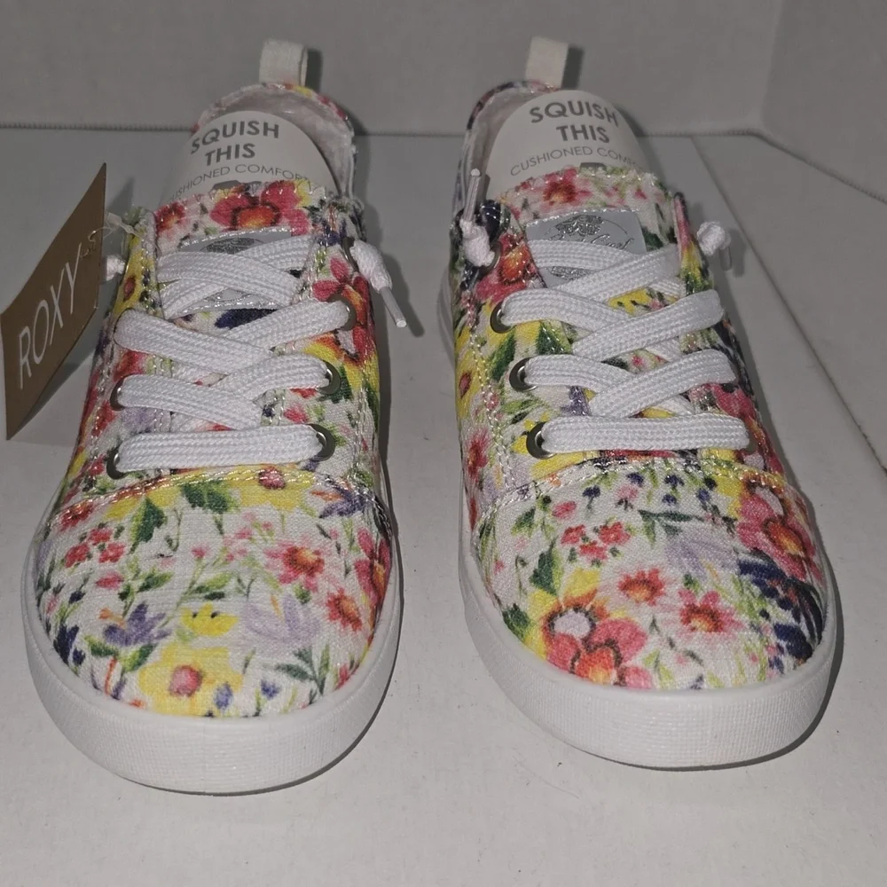 Roxy Libbie Slide On Canvas Floral Print Memory Foam Womens Size 6 NWT